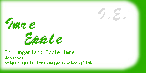 imre epple business card